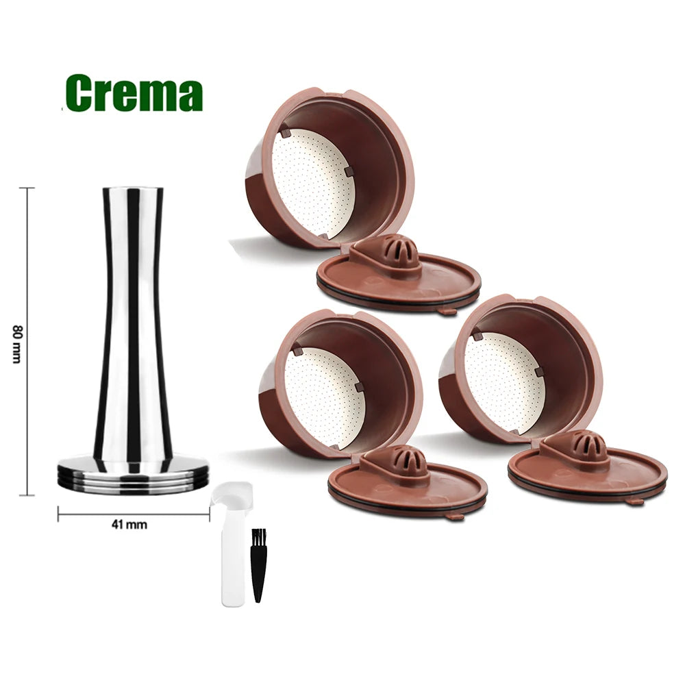 Icafilas Plastic Reusable Dolce Gusto Coffee Capsule Coffee Filters Pod Refillable Coffee Dripper Cup Cream Normal Coffee
