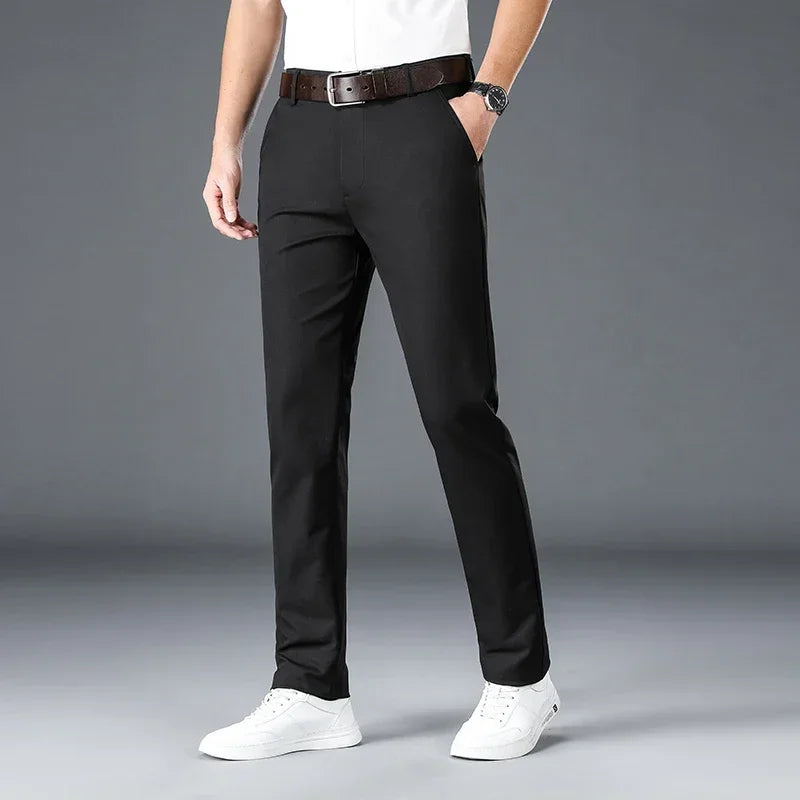 2024 Spring Autumn Men's Casual Pants Man Slim Fit Chinos Fashion Trousers Male Formal Trousers Brand Clothing Plus Size 30-40