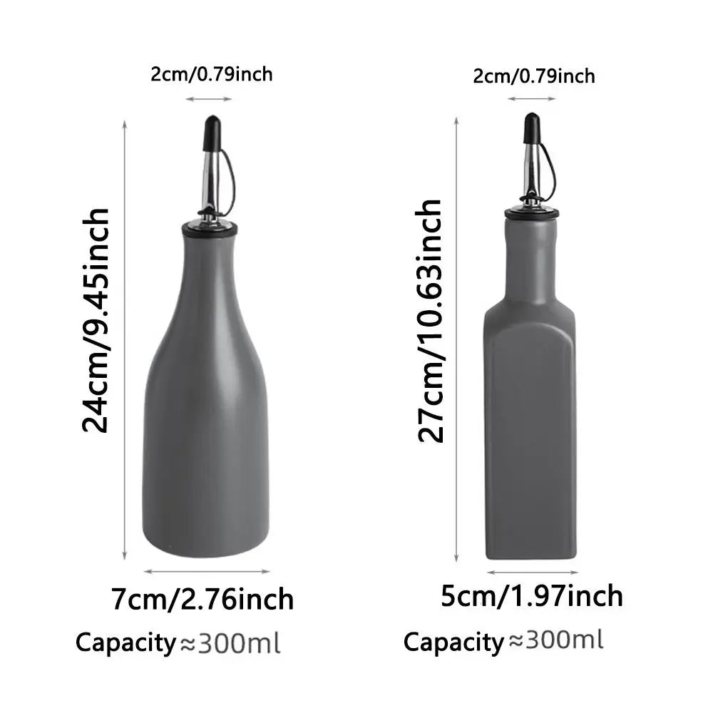 Reduce Oxidation Ceramic Olive Oil Dispenser Bottle Empty Modern Design Opaque Oil Cruet with Label Stickers Leak-proof