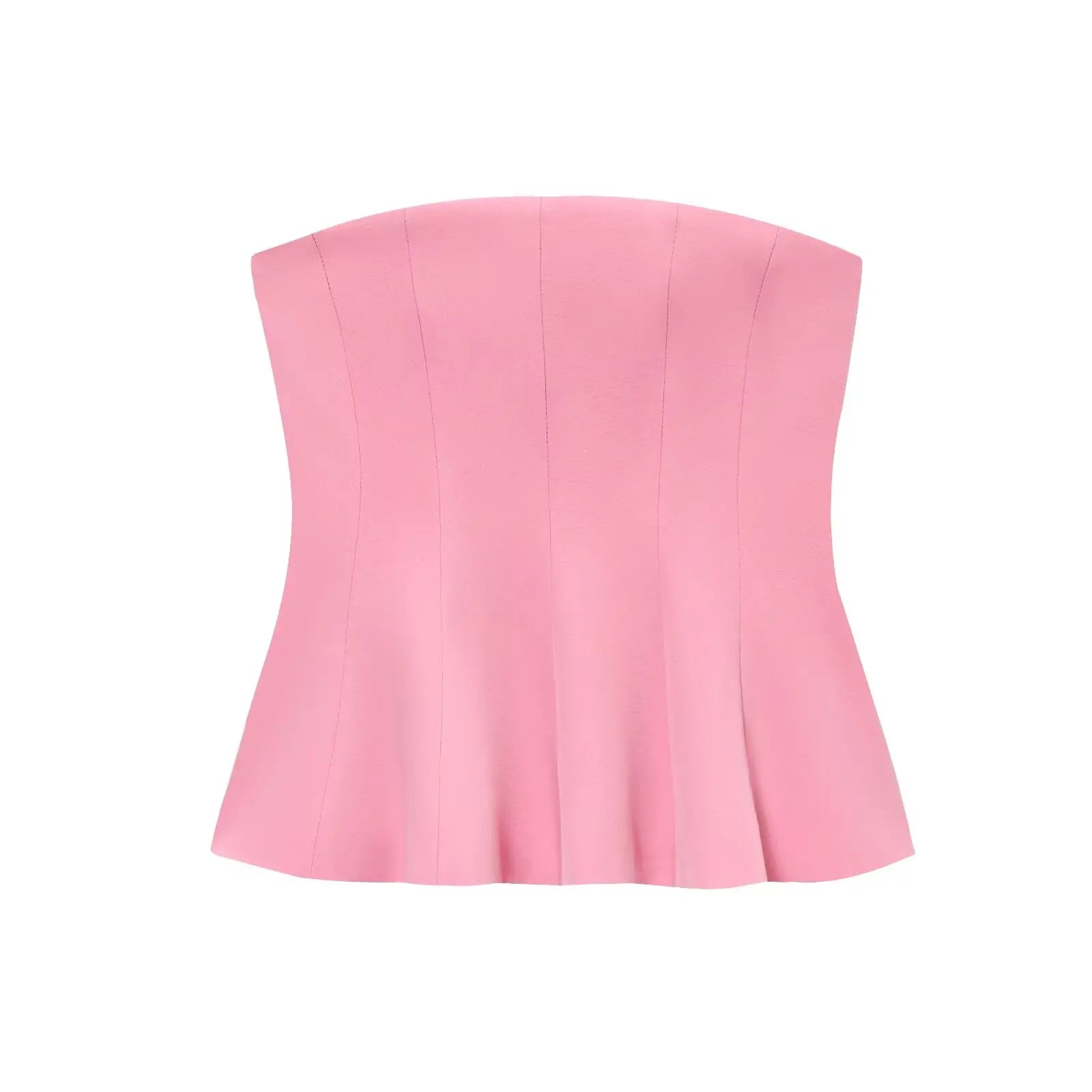 TRAFZA Sexy Butter Yellow Cami Ruffles Tube Tops Women Fashion 2025 Summer Strapless Y2K Girl Streetwear Tops Holiday Party Tops