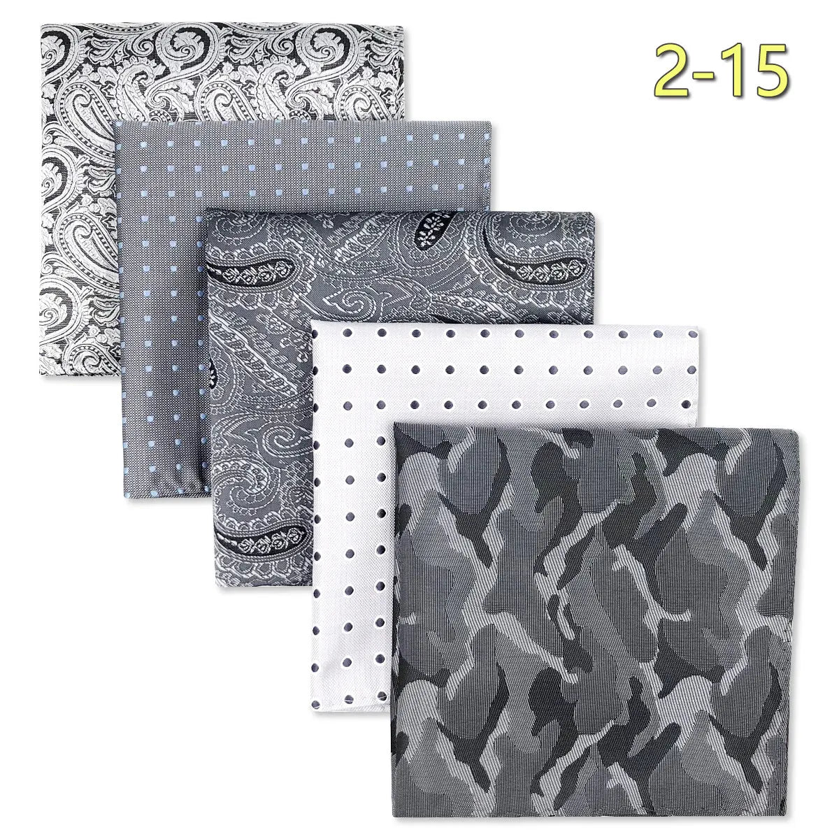 5 Pieces Colorful Assorted Mens Pocket Square Classic Handkerchief Set Gift