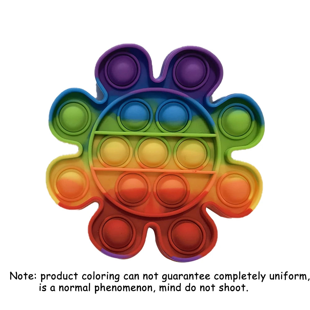 Push Pop Bubble Fidget Sensory Toy Stress Relief Toys Pack for Kids Adults Rainbow Anti-Anxiety Tools Office Stress Relief Toys
