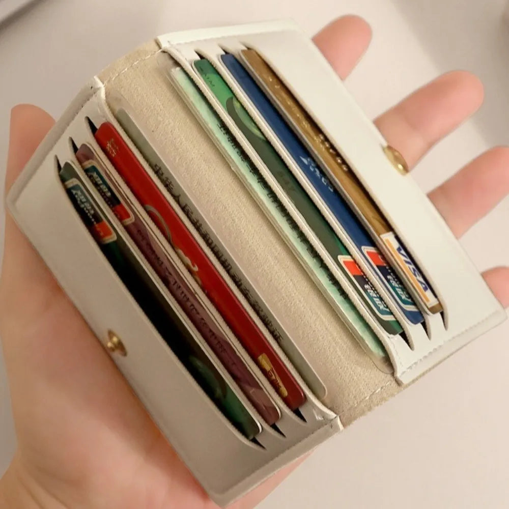 New Large Capacity Coin Purse Waterproof PU Leather Mini Wallets Lightweight Business Card Case Women