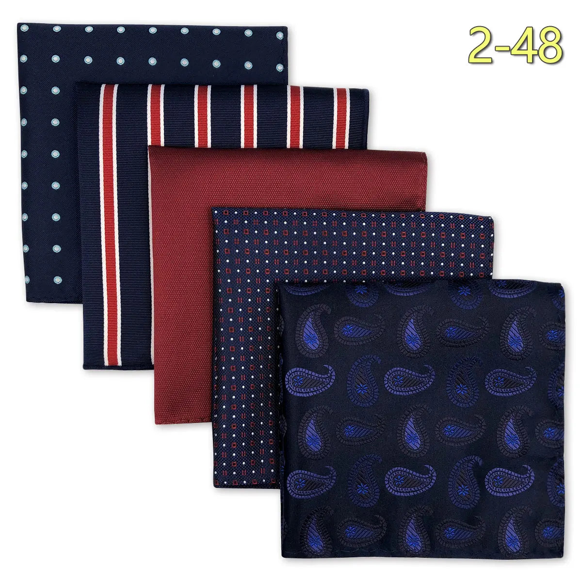 5 Pieces Colorful Assorted Mens Pocket Square Classic Handkerchief Set Gift
