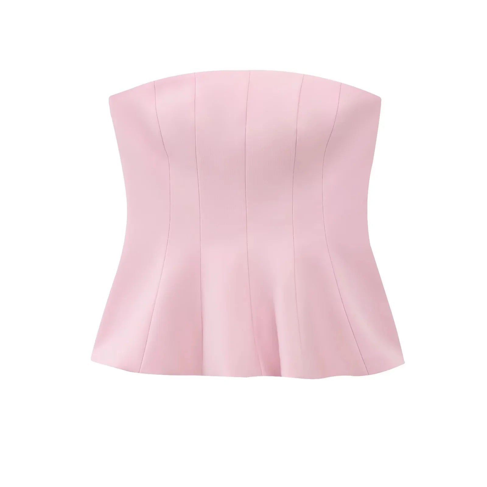 TRAFZA Sexy Butter Yellow Cami Ruffles Tube Tops Women Fashion 2025 Summer Strapless Y2K Girl Streetwear Tops Holiday Party Tops