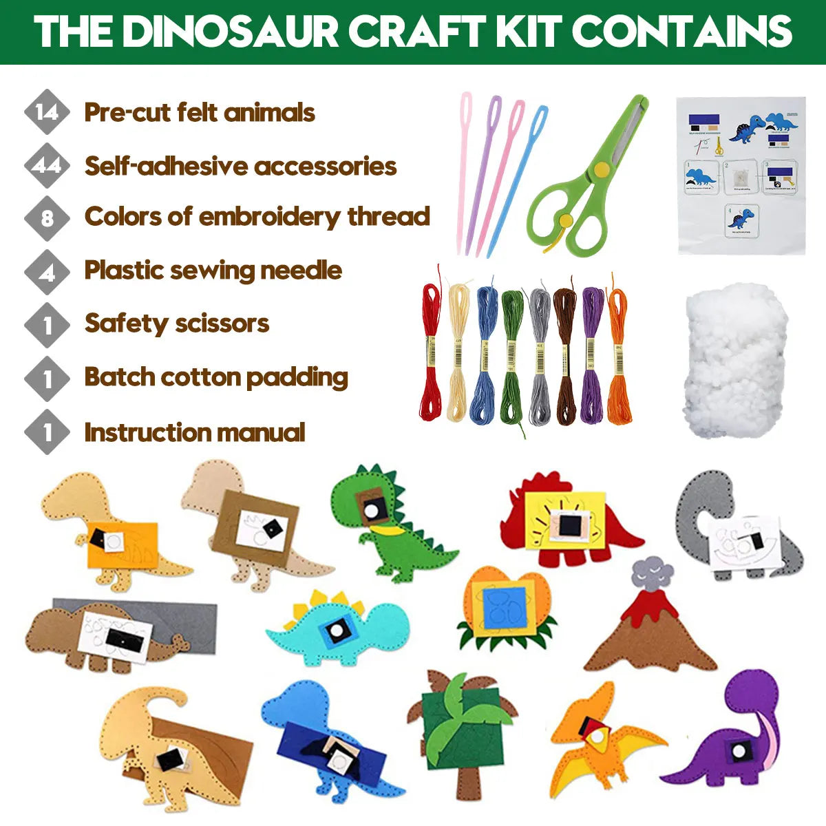 DIY Sewing Animals Craft Kit Forest Creatures DIY Sewing Felt Ocean Animals Mermaid For Kids Beginners Sew Art Christmas Gifts