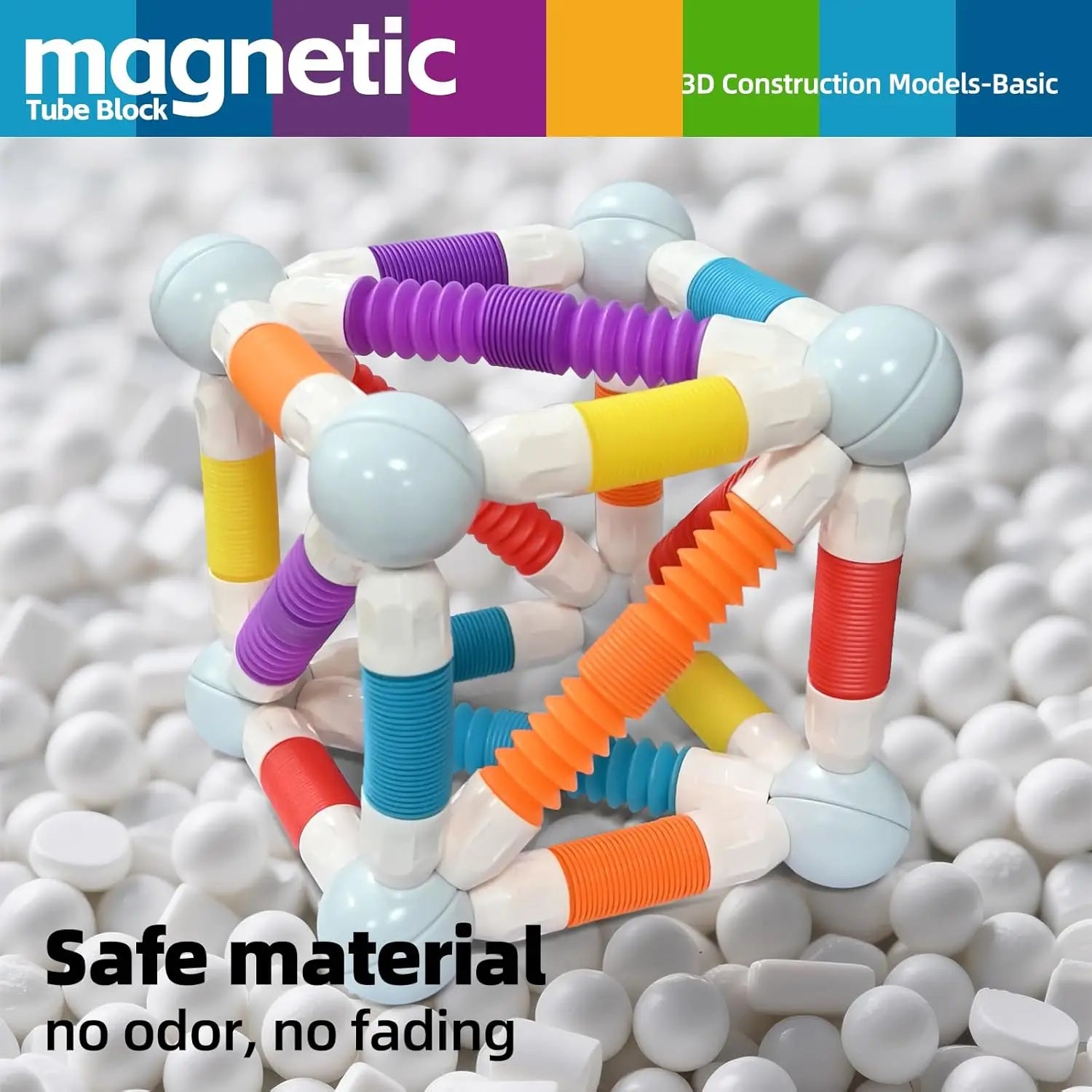 Flexible Retractable Magnetic Sticks Building Toy Set, Magnetic Tube Block, Flexible STEM Building Toys for 3+ Year Block Toys