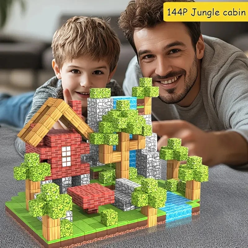 Magnetic building blocks create a mining magnet world for boys and girls, magnetic structure magnetic puzzle set, Montessori sen