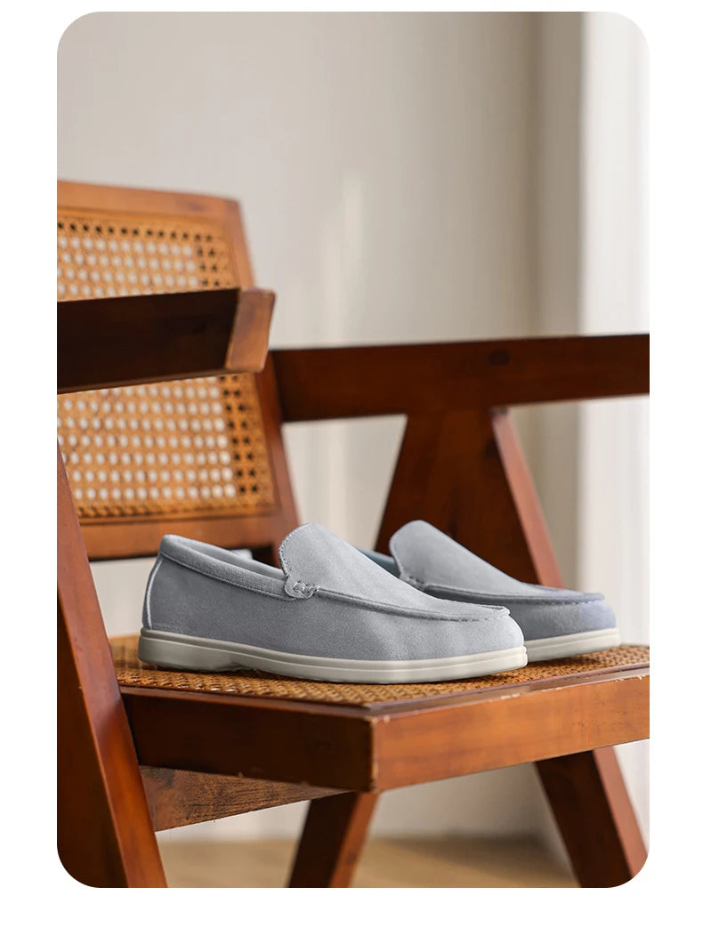 Men's Casual Shoes Suede Leather Loafers Classic British Style Men Shoes Lightweight Soft Moccasins Male Slip on Driving Flats