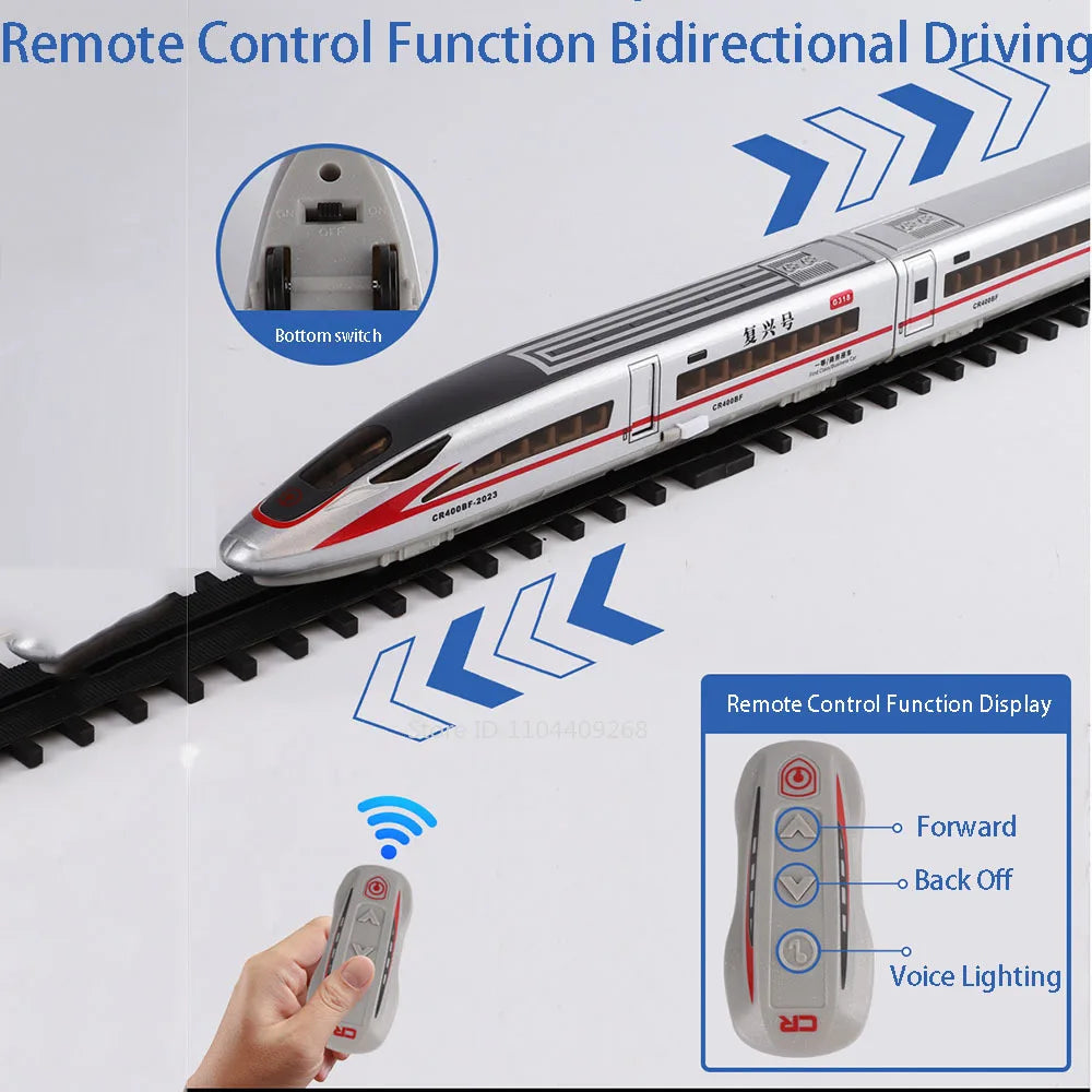 Scale 1:60 FuXing High-speed Railway Model Toy Car Remote Control Electric Simulation Voice Announcements Train Sound Light Gift