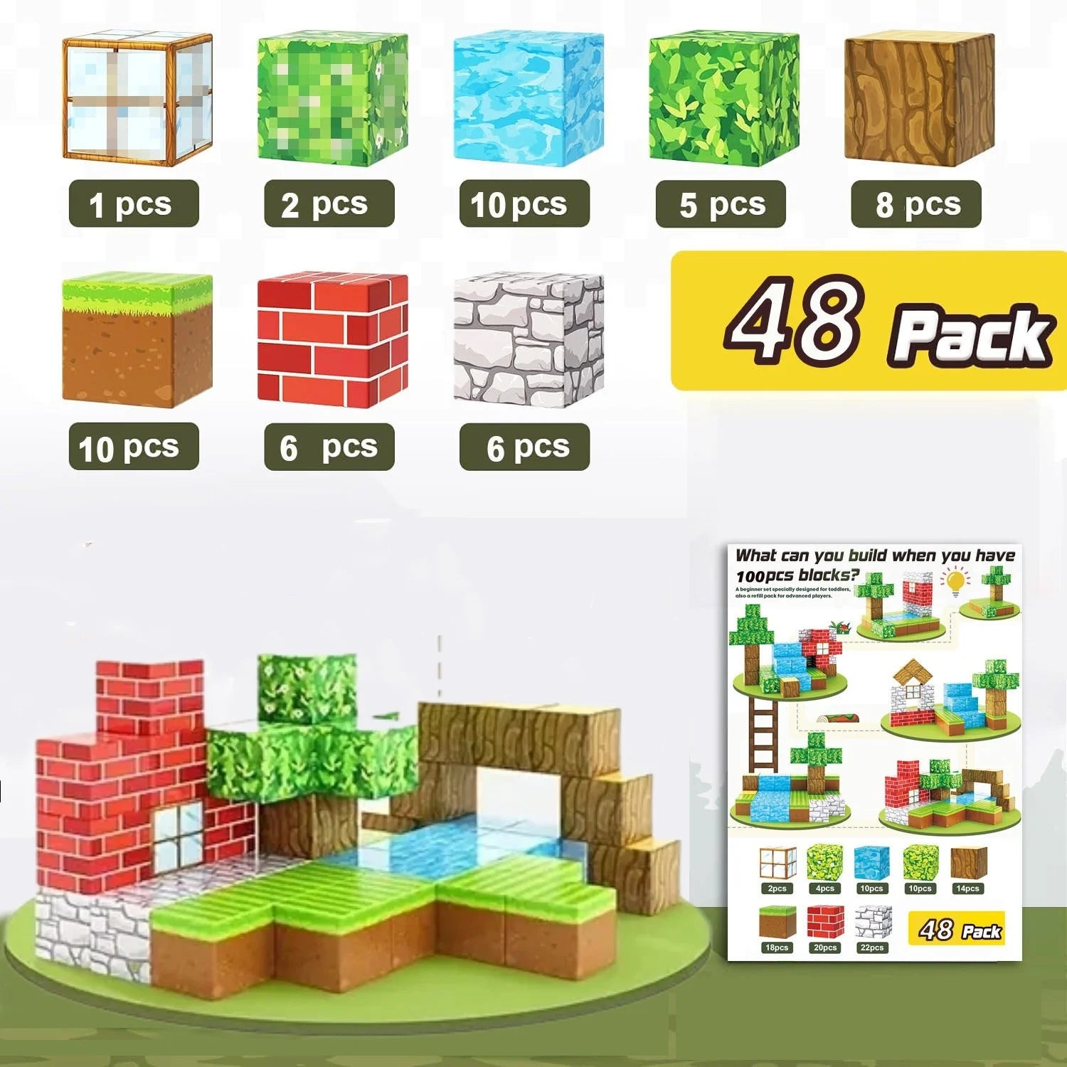 Magnetic building blocks create a mining magnet world for boys and girls, magnetic structure magnetic puzzle set, Montessori sen