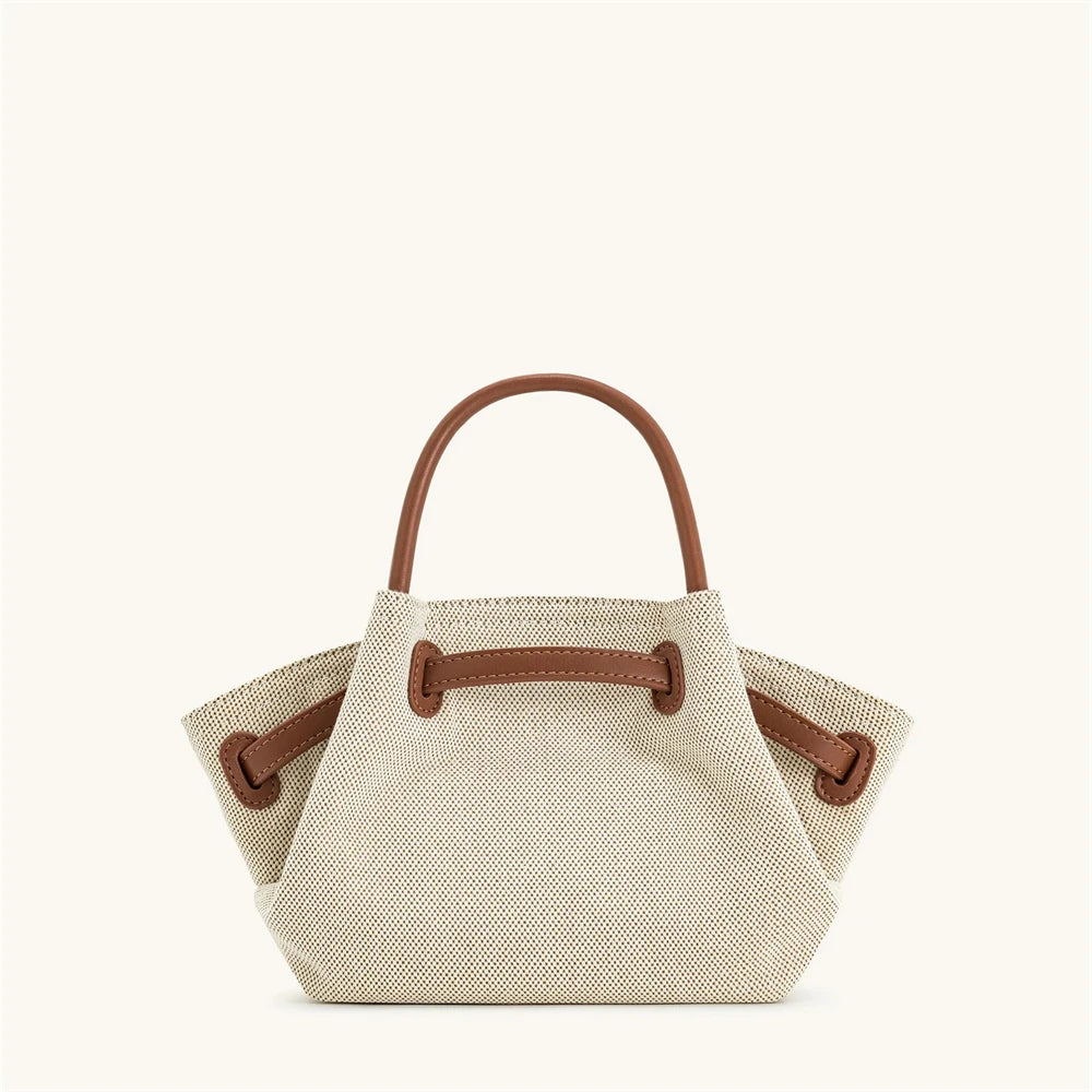 JW PEI 2025New Women's Canvas Brown Crossbody Shoulder Bag Mini Vegan Leather Tote Bag Handbag Dumpling Bag High Quality Leather