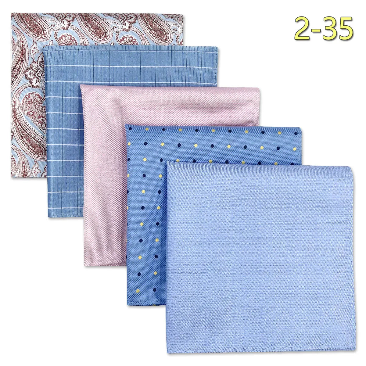 5 Pieces Colorful Assorted Mens Pocket Square Classic Handkerchief Set Gift