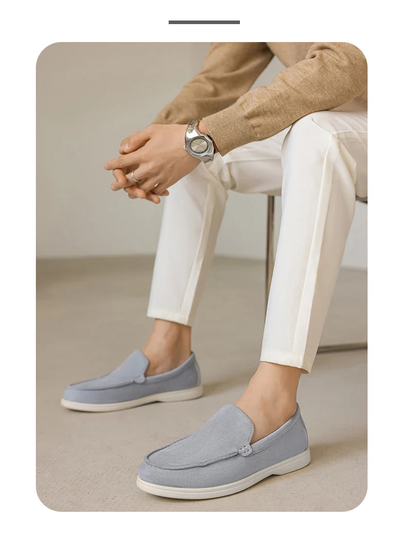 Men's Casual Shoes Suede Leather Loafers Classic British Style Men Shoes Lightweight Soft Moccasins Male Slip on Driving Flats