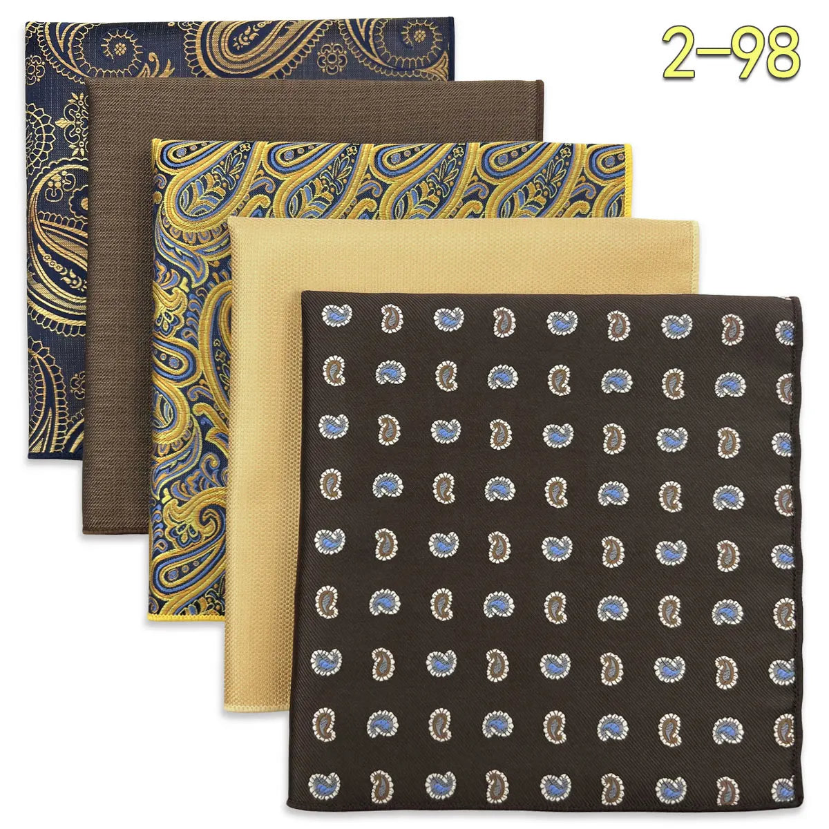 5 Pieces Colorful Assorted Mens Pocket Square Classic Handkerchief Set Gift