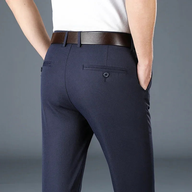 2024 Spring Autumn Men's Casual Pants Man Slim Fit Chinos Fashion Trousers Male Formal Trousers Brand Clothing Plus Size 30-40