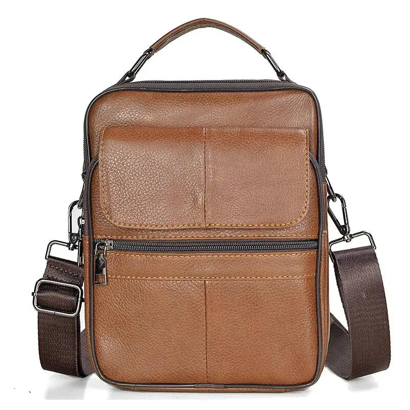 Men Genuine Leather Handbags Male High Quality Cowhide Leather Messenger Bags Men's Ipad Business Bag Middle Size Briefcase Tote
