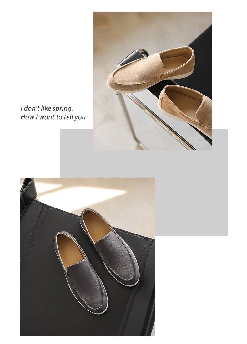 Men's Casual Shoes Suede Leather Loafers Classic British Style Men Shoes Lightweight Soft Moccasins Male Slip on Driving Flats