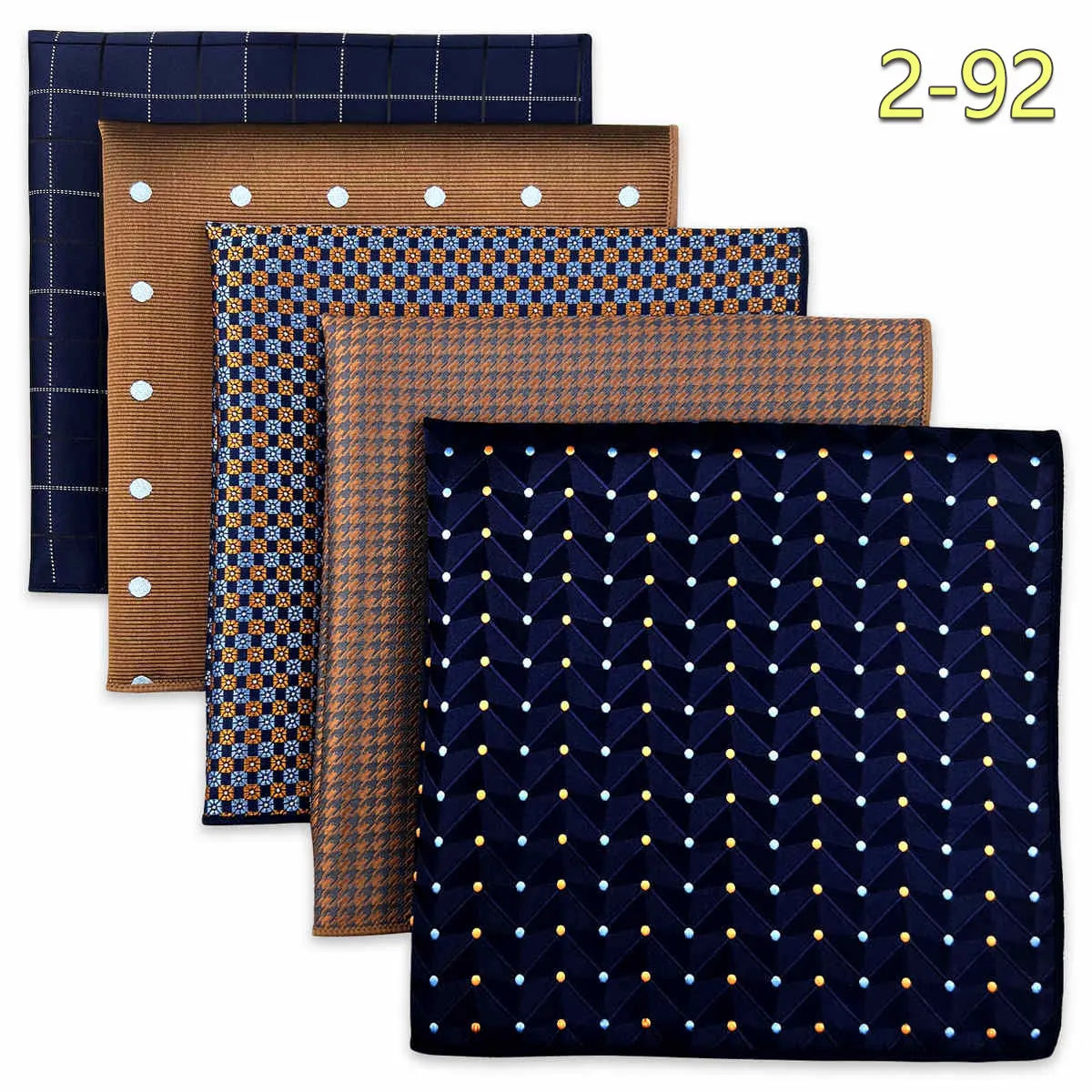 5 Pieces Colorful Assorted Mens Pocket Square Classic Handkerchief Set Gift