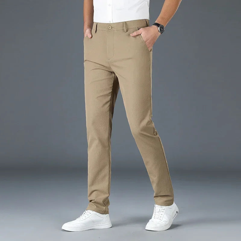 2024 Spring Autumn Men's Casual Pants Man Slim Fit Chinos Fashion Trousers Male Formal Trousers Brand Clothing Plus Size 30-40
