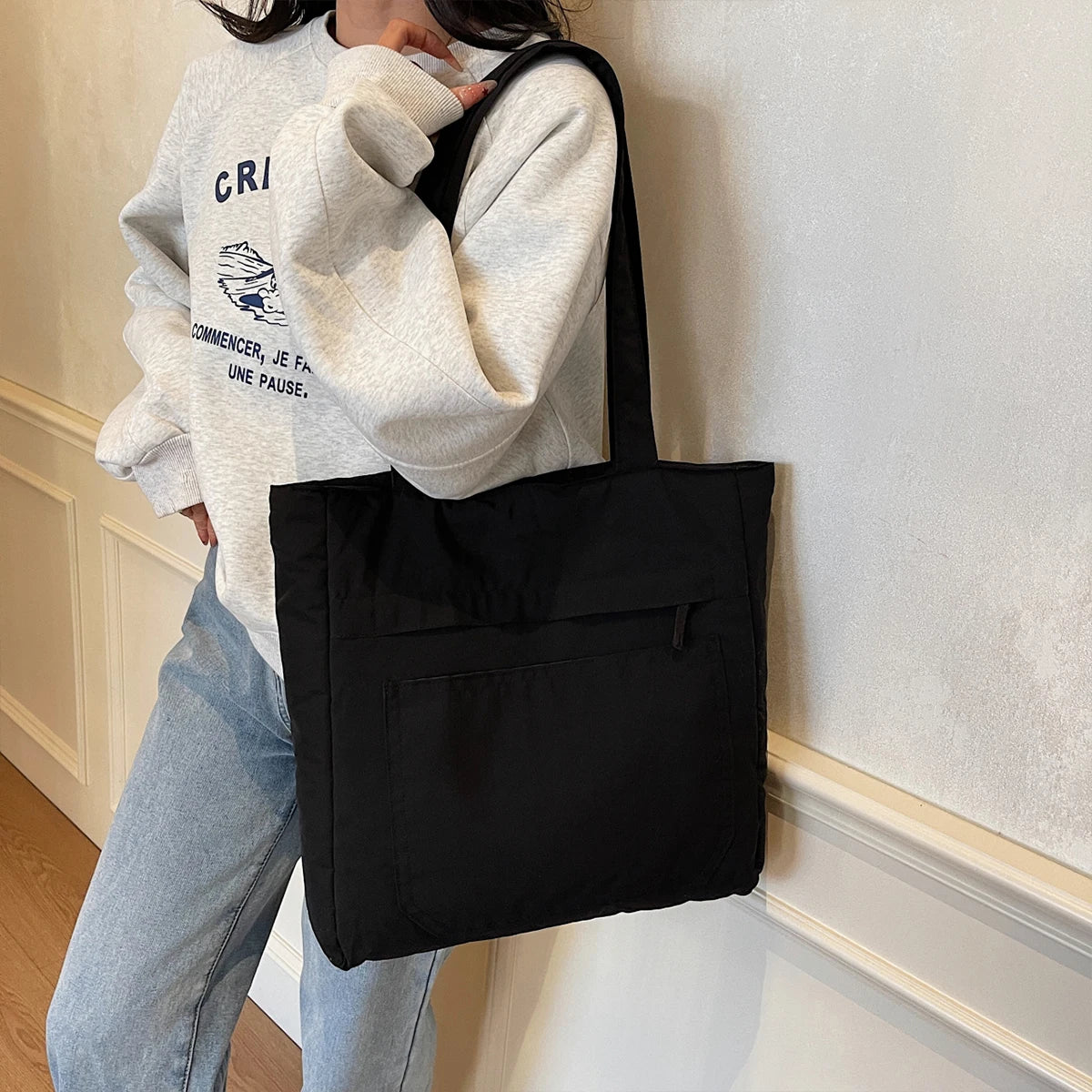 Large-Capacity Tote Canvas Bag for Work and Outings, Good-Looking Work Clothing, Versatile Student Bag, Shoulder Bag, Satchel Tote Bag, Shopping, Playing and Class