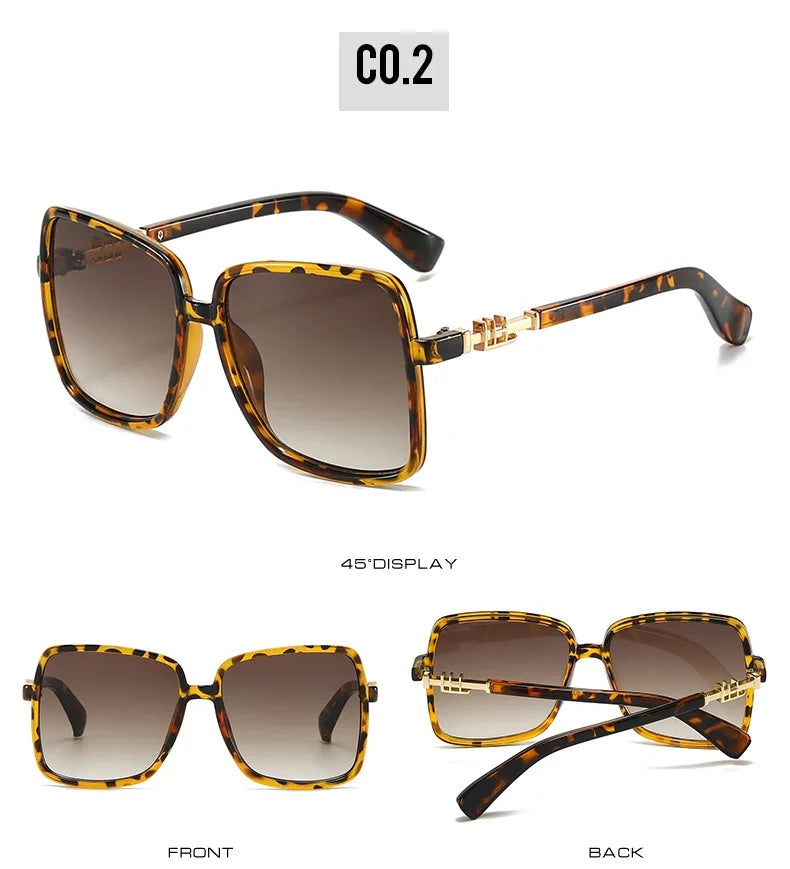 New Oversized Rectangle Sunglasses Women's Fashion Square Sun Glasses Men's Classic Vintage Eyewear UV400 Oculos De Sol