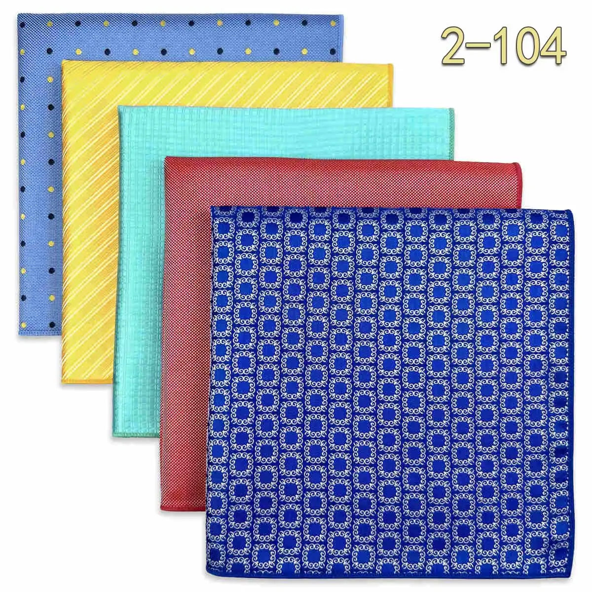 5 Pieces Colorful Assorted Mens Pocket Square Classic Handkerchief Set Gift