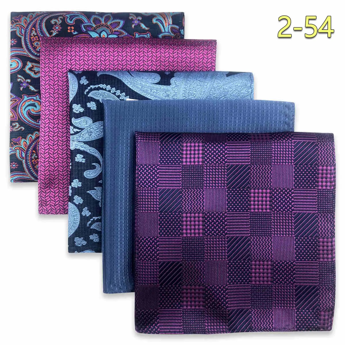 5 Pieces Colorful Assorted Mens Pocket Square Classic Handkerchief Set Gift