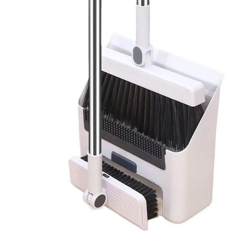3-in-1 Foldable Broom Set – Durable Soft Bristle & Dustpan