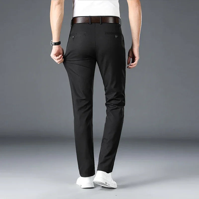 2024 Spring Autumn Men's Casual Pants Man Slim Fit Chinos Fashion Trousers Male Formal Trousers Brand Clothing Plus Size 30-40