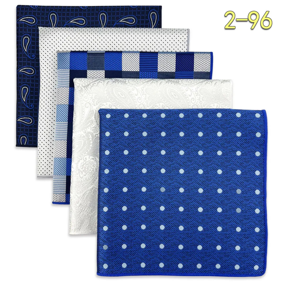 5 Pieces Colorful Assorted Mens Pocket Square Classic Handkerchief Set Gift