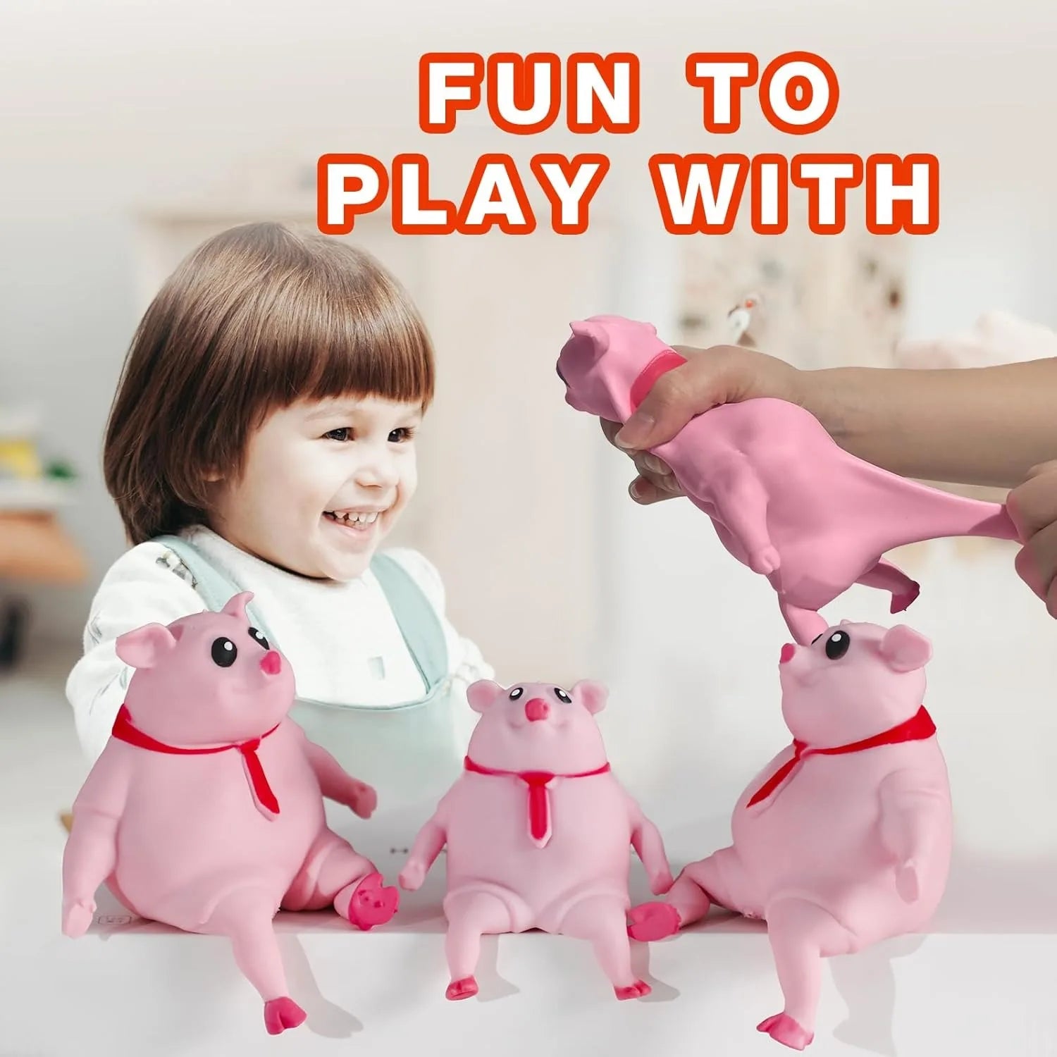 Cute Squishy Pig Stress Relief Pig Squeeze Toys to Anxiety, Funny Stretch Animal Splat Toys for Autism & ADHD Decompression Toy