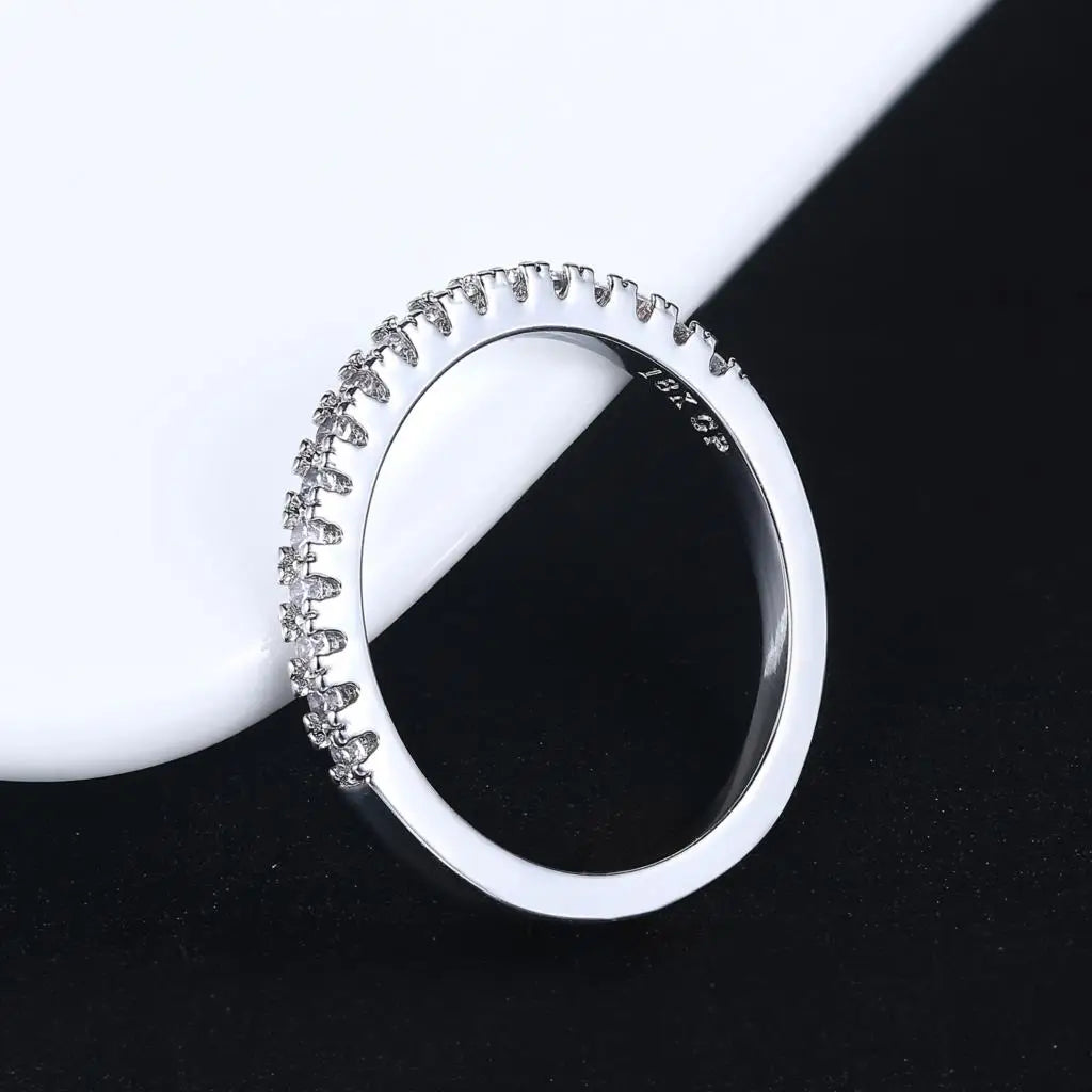 Adjustable Solitaire Rings for Women Bridal Classic Silver Color AAA+Cubic Zirconia Wedding Engagement Marriage Ring Jewelry