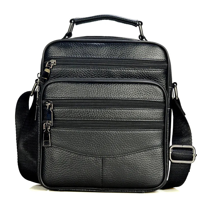 Men Genuine Leather Handbags Male High Quality Cowhide Leather Messenger Bags Men's Ipad Business Bag Middle Size Briefcase Tote
