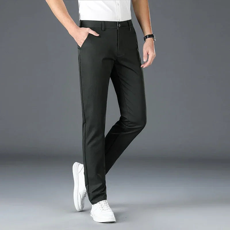 2024 Spring Autumn Men's Casual Pants Man Slim Fit Chinos Fashion Trousers Male Formal Trousers Brand Clothing Plus Size 30-40