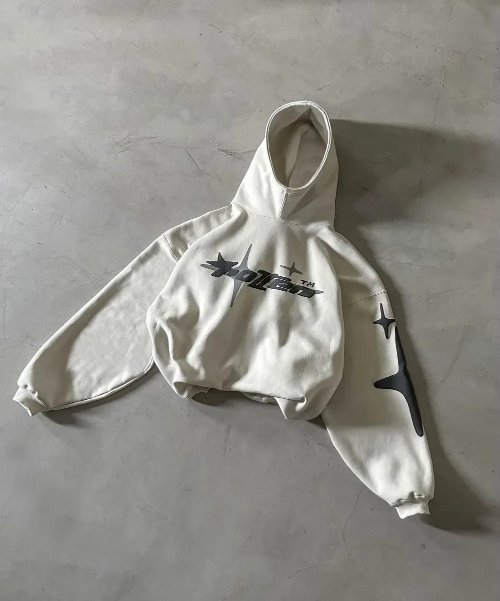 Streetwear Oversized Hoodie Mens Womens Clothing Harajuku Hip Hop Letter Goth Print Pullover Sweatshirt Casual Gothic Y2K Hoodie