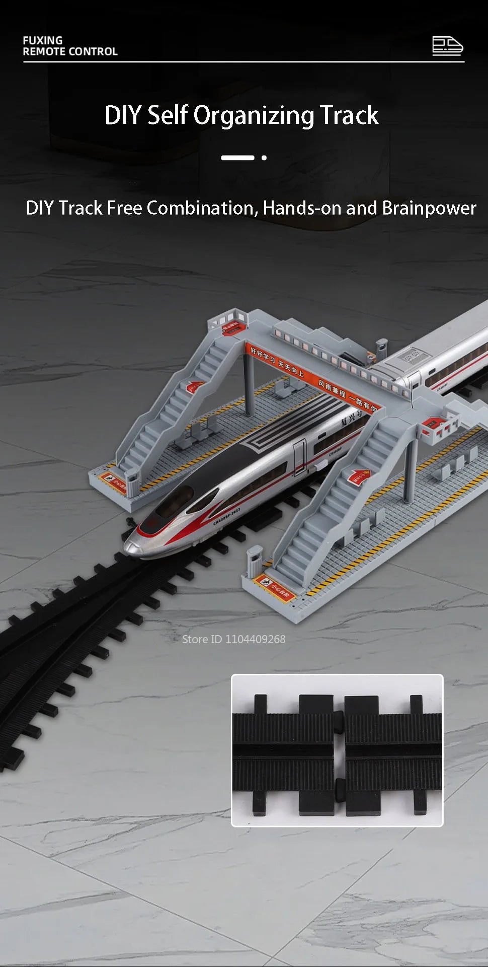 Scale 1:60 FuXing High-speed Railway Model Toy Car Remote Control Electric Simulation Voice Announcements Train Sound Light Gift