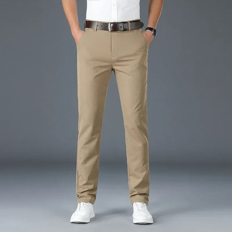 2024 Spring Autumn Men's Casual Pants Man Slim Fit Chinos Fashion Trousers Male Formal Trousers Brand Clothing Plus Size 30-40