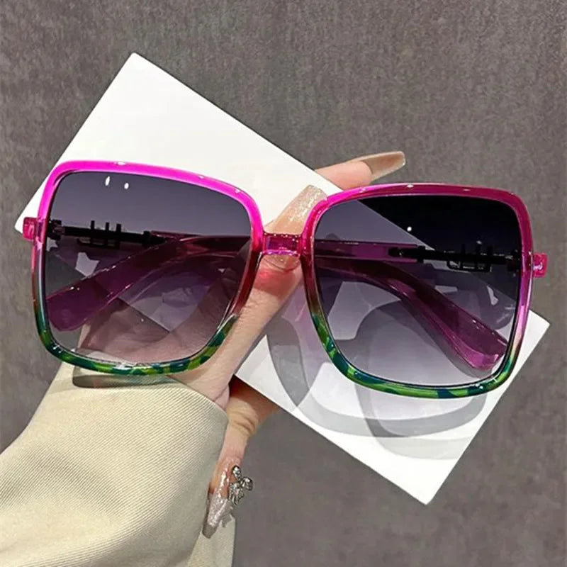 New Oversized Rectangle Sunglasses Women's Fashion Square Sun Glasses Men's Classic Vintage Eyewear UV400 Oculos De Sol