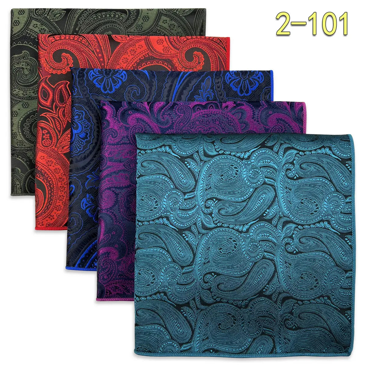 5 Pieces Colorful Assorted Mens Pocket Square Classic Handkerchief Set Gift