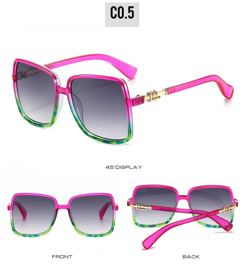 New Oversized Rectangle Sunglasses Women's Fashion Square Sun Glasses Men's Classic Vintage Eyewear UV400 Oculos De Sol