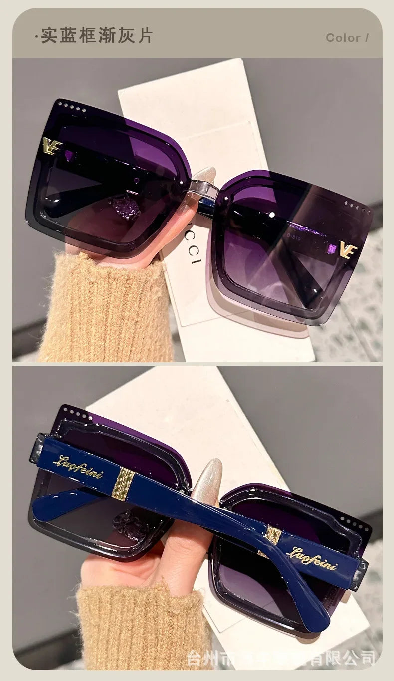 New Cool Rimeless Polarized Sunglasses Women Oversized Square Sun Glasses Ladies UV400 Classic Goggle Oculos De Sol Feminino