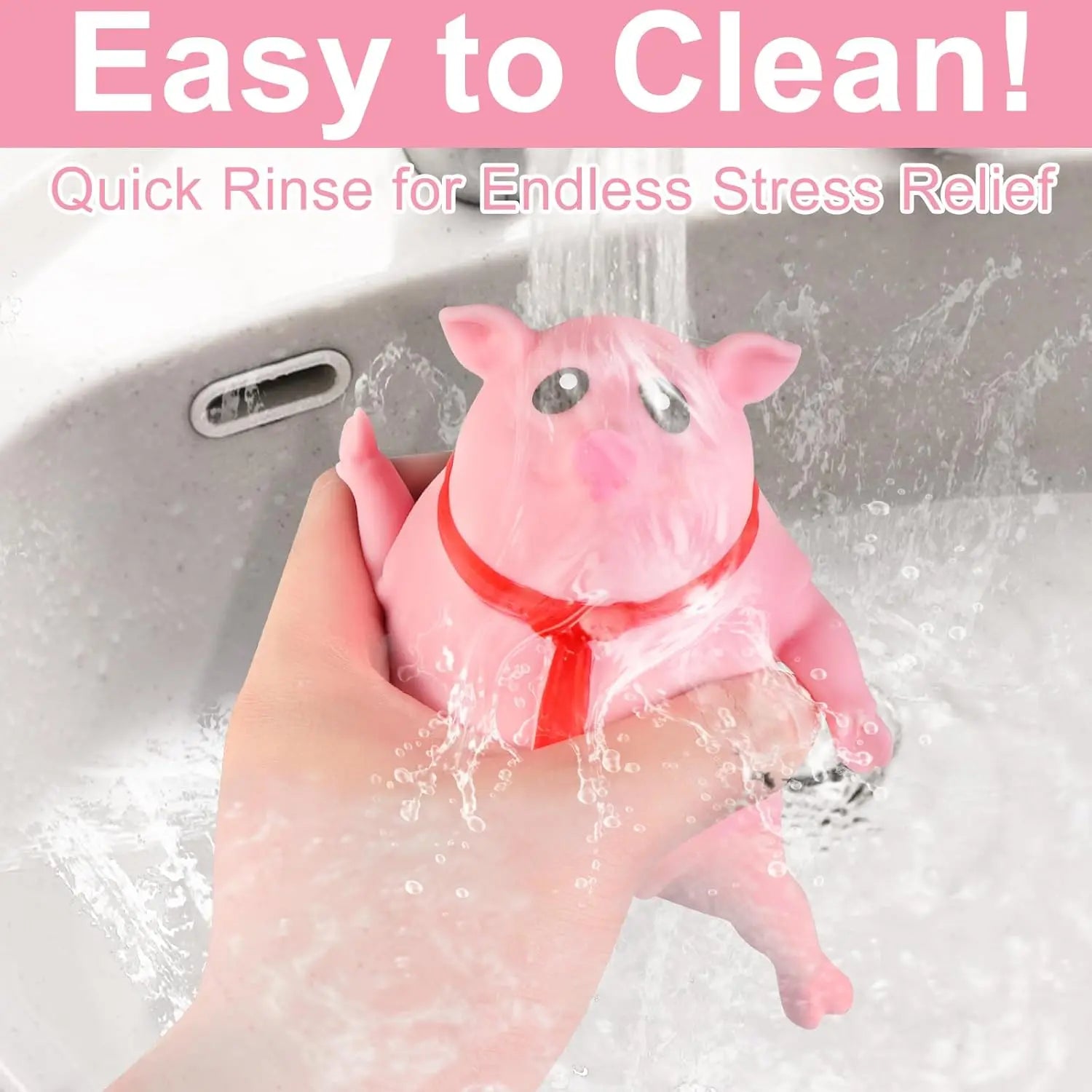 Cute Squishy Pig Stress Relief Pig Squeeze Toys to Anxiety, Funny Stretch Animal Splat Toys for Autism & ADHD Decompression Toy