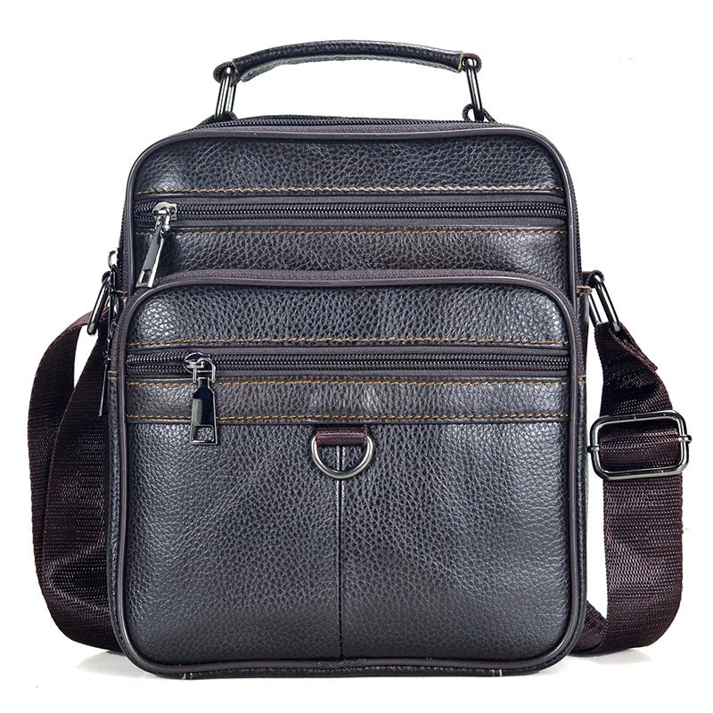 Men Genuine Leather Handbags Male High Quality Cowhide Leather Messenger Bags Men's Ipad Business Bag Middle Size Briefcase Tote