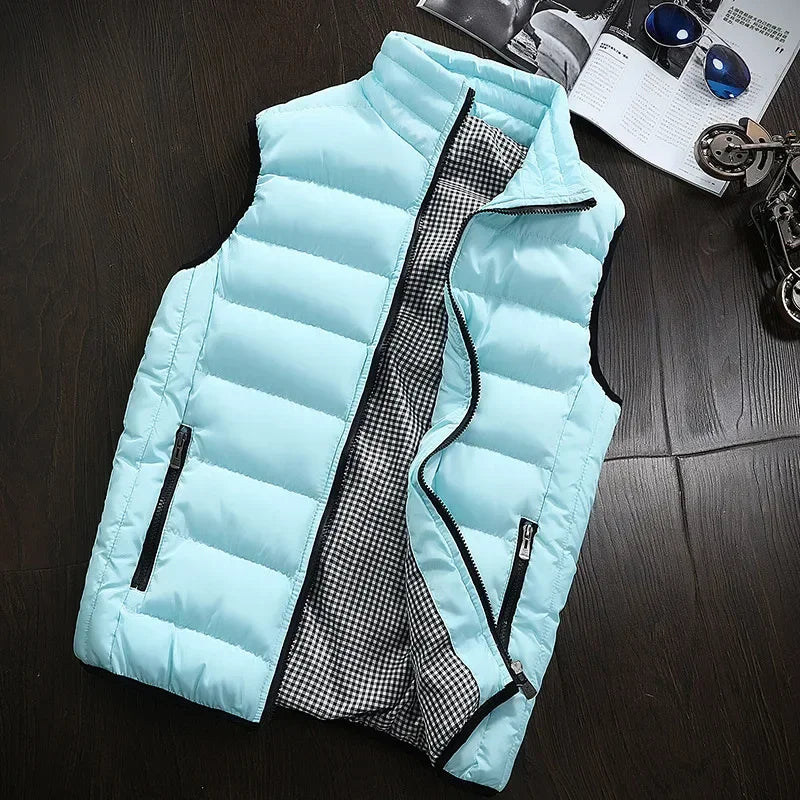 New Autumn Casual Sleeveless Vest Men Jacket Fashion Warm Windproof Cotton Coat Male Winter High Quality Clothing Men Waistcoat