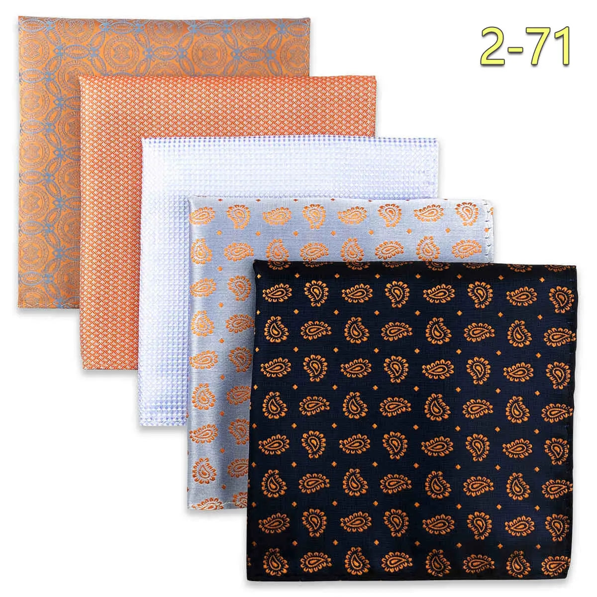 5 Pieces Colorful Assorted Mens Pocket Square Classic Handkerchief Set Gift