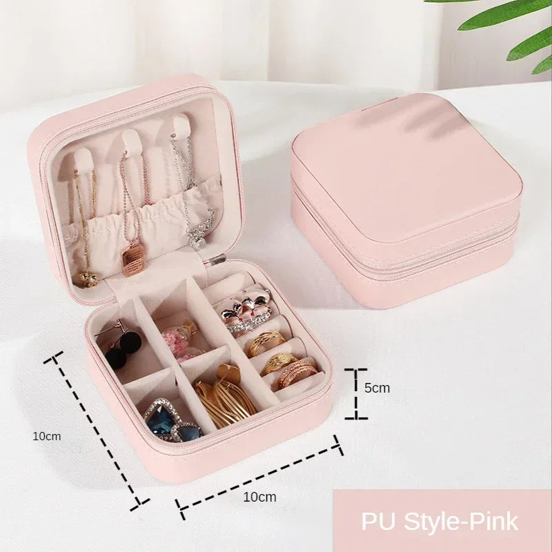 Jewelry Organizer Display Travel Jewelry Case Boxes Portable Jewelry Box Leather Storage Joyeros Organizador De Joyas