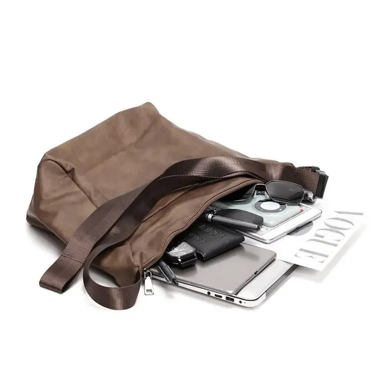 Top Layer Cowhide Men's Business Bag Large Capacity Briefcase Shoulder Bag Other Main Material Handbags And Luggage
